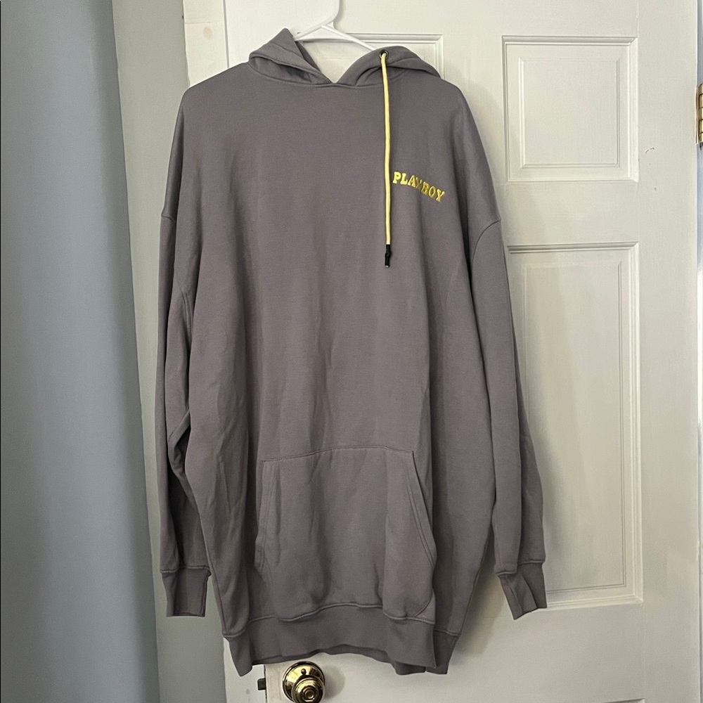 Missguided Charcoal Hoodie with Yellow Detail